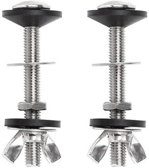 2 Pack Toilet Tank Te Kom Bolt Kits Stortbak Bouten Kit, rvs Wc Pan Vaststelling Fitting Met Dubbele Pakkingen