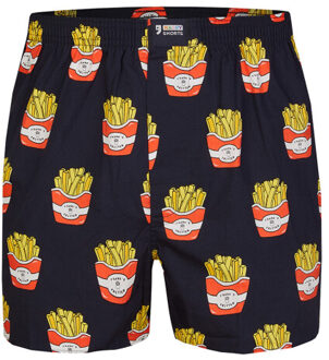 2-pack wijde boxershorts bier + friet - maat XL Veelkleurig