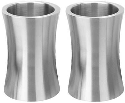 2 Pack Wijn Fles Koeler Emmer, Dubbele Muur Geïsoleerde Rvs Ijsemmer Champagne Emmer Bar Accessoires