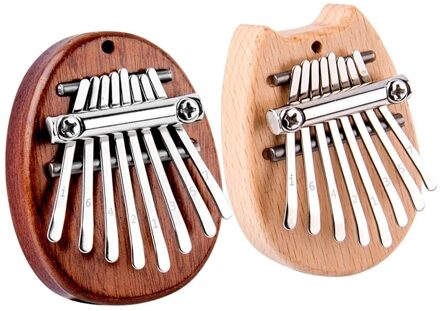 2 Packs Kalimba 8 Toetsen Thumb Piano 'S Mini Kalimba Draagbare Hout Vinger Duim Piano Hanger Muziekinstrument