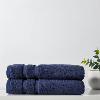 2-PACKS Luxe Gastendoekjes - 100% Katoen - Dekbed-Discounter.nl Navy