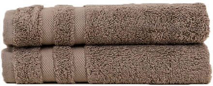 2-PACKS Luxe Gastendoekjes - 100% Katoen - Dekbed-Discounter.nl Taupe