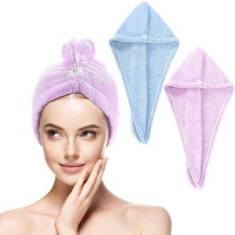 2 Packs Van Microfiber Haar Cover, Super Absorberend En Sneldrogend Tulband Super Absorberende Handdoek Hoed Voor Vrouwen