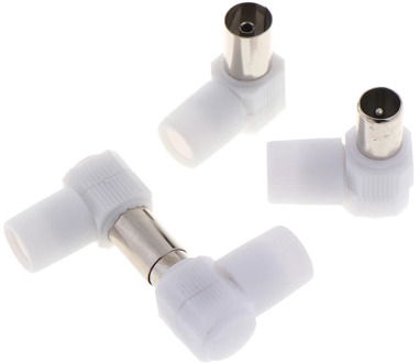 2 Pairs Practical 90 Degrees Male And Female TV Plug For Antennas TV Coaxial Male Plugs Adapter Right Angle Antennas Connectors