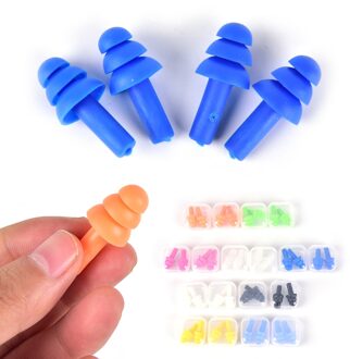 2 Pairs Reizen Siliconen Waterdicht Zwemmen Oordopjes Oordopjes Oor Protector Ruisonderdrukking Beschermende Oorbeschermers Voor Slapen zwart