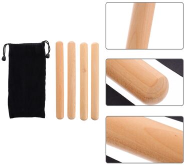 2 Pairs Ritme Stok Met Draagtas Klassieke Houten Claves Percussie Instrument