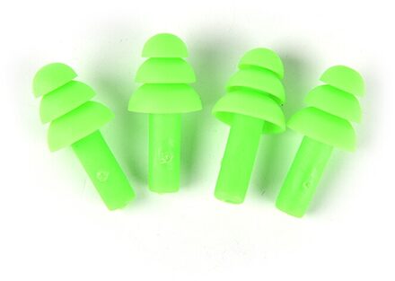 2 Pairs Siliconen Waterdicht Zwemmen Oordopjes Oordopjes Oor Protector Ruisonderdrukking Beschermende Oorbeschermers Voor Reizen Slapen groen