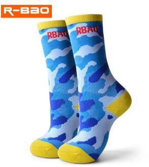 2 Paren/partij R-BAO RB3307 Kids Skiën Sokken Nylon Kinderen Sokken Buiten Wandelen Sokken Fietsen Sokken Blauw / M 32-34