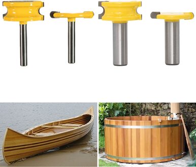 2 Pc 1/4 "Of 1/2" Shank 1/4 "Diameter Fluit En Kraal Router Bit Set Houtbewerking Cutter houtbewerking Bits Hout Frees 12.7mm Shank