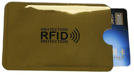 2 Pc Aluminium Anti Rfid Reader Blokkeren Bank Credit Kaarthouder Bescherming Rfid Kaartlezer Metalen Credit Card houder geel