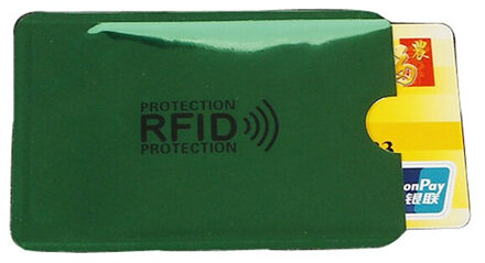 2 Pc Aluminium Anti Rfid Reader Blokkeren Bank Credit Kaarthouder Bescherming Rfid Kaartlezer Metalen Credit Card houder groen