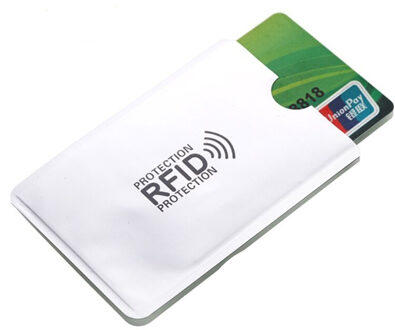 2 Pc Aluminium Anti Rfid Reader Blokkeren Bank Credit Kaarthouder Bescherming Rfid Kaartlezer Metalen Credit Card houder wit