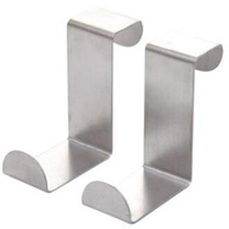 2 Pc Deur Haak Roestvrij Keukenkast Kleerhanger M10
