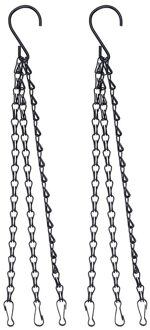2 Pc Opknoping Keten Met Clips Opknoping Mand 3 Punt Plant Hanger Ketting Zwarte Bloem Pot Keten Voor Planter Vogel feeder Lantaarn