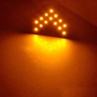 2 Pcs 14 SMD LED Arrow Panel Voor Auto Achteruitkijkspiegel Mirro Indicator Richtingaanwijzer Auto LED Achteruitkijkspiegel Licht auto Accessoires Geel