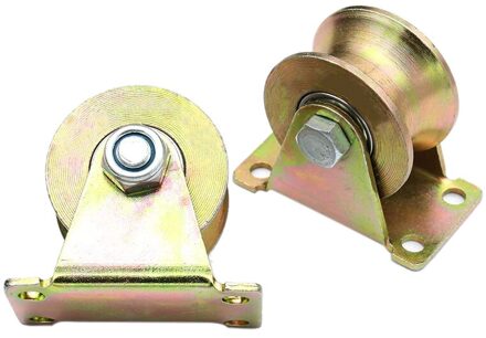 2 Pcs 2 Inch U-Groove Track Wiel Schuifdeur Roller Voor Omgekeerde Track Rolling Gate Industriële Machines Draad touw Rail