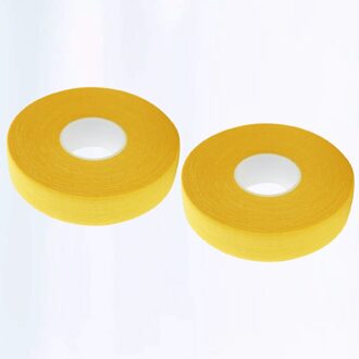 2 Pcs 20M Hockeystick Tape Sticky Tape Anti-Slip Sport Waterdichte Tape Hockey Stok Wrapper Voor Praktijk sport Gebruik (Wit) geel
