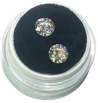 2 Pcs 7 Mm Moissanite Stone 1.2 Karaat Ij Kleur VVS1 Test Positieve Losse Moissanite Ring Oorbellen Materiaal