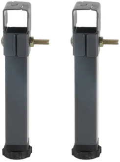 2 Pcs Adjustable Height Clamping Tube Leg Metal Square Bed Lifting Table Legs for Tatami Bed Frame Fixed Support Feet