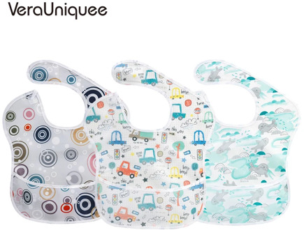 2 PCS Baby Bibs for Children Waterproof Feeding Cartoon Baby Bibs Adjustable Cute Infant Toddler Fashionable Waterproof Baby Bib