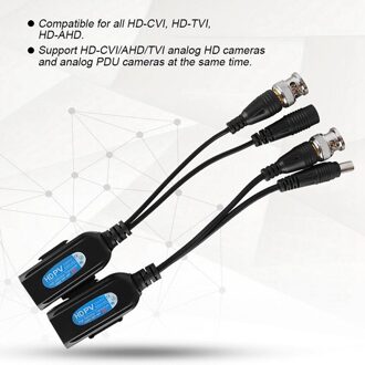 2 Pcs DC-8MHZ Passieve Cctv Coax Bnc Video Voeding Balun Transceiver Te RJ45 Connector