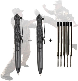 2 PCS Defence Tactical Pen Aviation Aluminum Anti-skid Military Tactical Pen Glass Breaker Pens Selfe Defence EDC Outdoor Tools