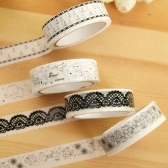 2 Pcs Diy Decoratieve Masking Tape 15Mm * 10M Leuke Scrapbooking Cartoon Plakband School Briefpapier Leveringen Willekeurige