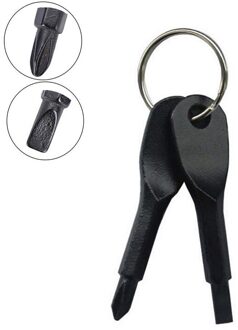 2 PCS Draagbare een-woord kruis combinatie tool Multifunctionele Pocket Mini Schroevendraaier Set met Sleutelhanger zwart