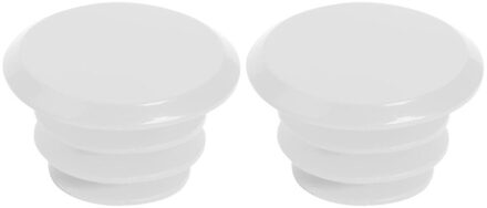 2 Pcs Fiets Stuur Bar End Pluggen Caps Fietsstuur Plug Plastic Weg Mountainbike Grips End Cap Covers Voor road Fiets wit