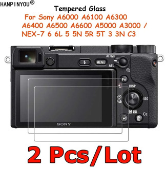 2 Pcs For Sony ILCE- A6000 A6100 A6300 A6400 A6500 A6600 A5000 A3000 NEX-7 Tempered Glass Screen Protector Protective Film Guard