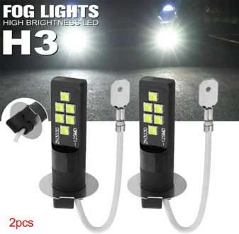 2 PCS H3 3030 12SMD LED Fog Light Bulb Lights H3 Universal Fog Light High Bright LED Bulb Car Lamp 6000K White DC 12V Light Bulb
