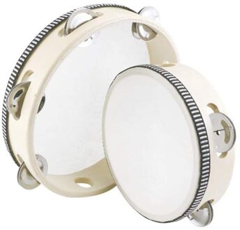 2 Pcs Handheld Tamboerijn Drum Met Metal Jingle Bells,Musical Instrument Educatief Speelgoed Voor Kids Party Ktv Dansen, etc