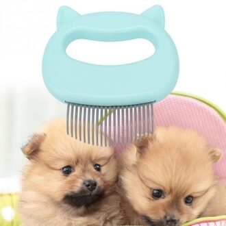 2 Pcs Kat Hond Kam Pet Hair Grooming Massage, verlies Borstel Huisdier Shell Kam Voor Verwijderen Matted Tangled Bont En Losse Haar blauw