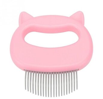 2 Pcs Kat Hond Kam Pet Hair Grooming Massage, verlies Borstel Huisdier Shell Kam Voor Verwijderen Matted Tangled Bont En Losse Haar roze