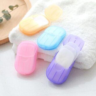 2 Pcs Kawaii Thuis Handig Wassen Hand Bath Travel Scented Slice Sheets Schuimende Doos Paper Soap