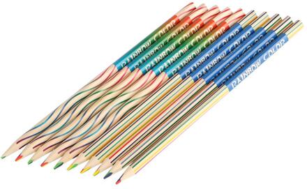 2 Pcs Kleurrijke Potlood Regenboog Kleur Lood Potlood 4 Gemengde Kleuren Multicolor Student Diy Graffiti Tekening Potlood Voor Kinderen Kids