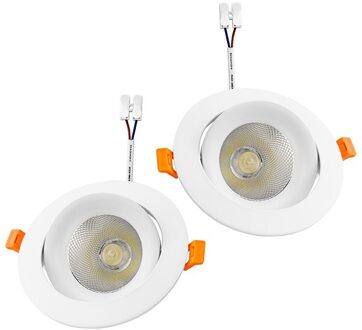 2 Pcs Led Spots Waterdicht Cob AC220V 7W 12W 20W Verstelbare Hoek Verzonken Panel Plafond Lamp Licht aluminium Binnenverlichting 7w / Cold wit
