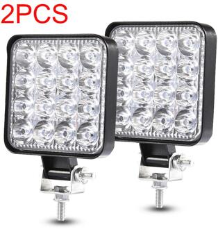 2 Pcs Led Verlichting 30V 30 Graden Led Car Spot Light Beam Vierkante Off-Road Lamp Licht mist Verlichting Exterieur Voor Jeep Boot 48W