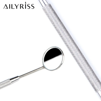 2 PCS Magnifying Checking Mirror for Eyelash Extension Grafting Stainless Steel Handle Clean Oral Eyelash Supplies Tools