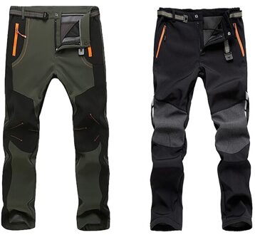 2 Pcs Men's Herfst Verdikte Warm Soft Shell Broek Waterdicht Winddicht Outdoor Sport Wandelen Broek, L & M