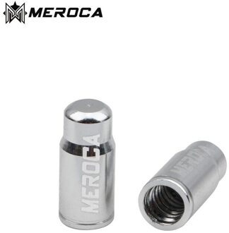 2 Pcs Meroca Lichtgewicht Aluminium Mountainbike Tire Valve Cap Iamok Road Fiets Schrader / Presta Kleppen Stofkap Presta Cap zilver