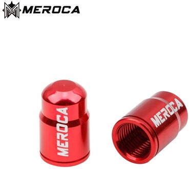 2 Pcs Meroca Lichtgewicht Aluminium Mountainbike Tire Valve Cap Iamok Road Fiets Schrader / Presta Kleppen Stofkap Schrader Cap rood