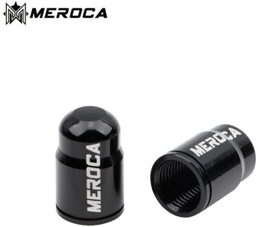 2 Pcs Meroca Lichtgewicht Aluminium Mountainbike Tire Valve Cap Iamok Road Fiets Schrader / Presta Kleppen Stofkap Schrader Cap zwart