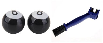 2 Pcs Motorcycle Bike Tyre Tire Valve Cap Cover & 1 Pcs Motorcycle Chain Cleaning Brush