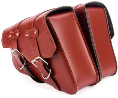 2 Pcs Motorcycle Links & Rechts Retro Bruin Pu Leer Bagage Side Zadeltas Toolbox Voor Harley Sportster XL883 XL1200