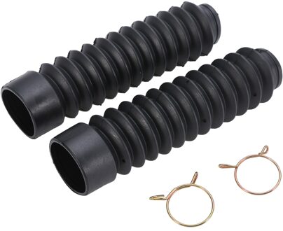 2 Pcs Motorfiets Voorvork Cover Protector Gaiter Gator Boot Schokdemper Dust Guard Zwart Rubber Voor Motorcross Off-road