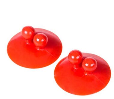 2 Pcs Multifunctionele Keuken Badkamer Muur Gemonteerde Hanger Haak Vacuüm Zuig Hanger Houder Haken Zuig Hanger Rood