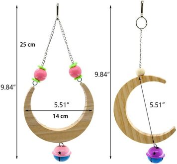 2 Pcs Papegaai Benodigdheden Halve Maan Vorm Vogel Speelgoed & U Vorm Papegaai Naaien Kooi Speelgoed Voor Kleine Huisdier Vogels als Grasparkiet Of Kanarie Donkerbruin