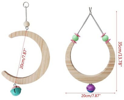 2 Pcs Papegaai Benodigdheden Halve Maan Vorm Vogel Speelgoed & U Vorm Papegaai Naaien Kooi Speelgoed Voor Kleine Huisdier Vogels als Grasparkiet Of Kanarie scharlaken