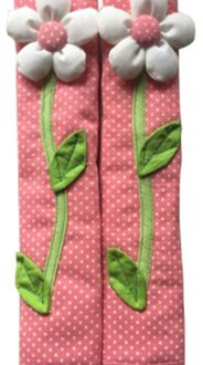 2 PCS Pastorale Bloem Stip Deur/Koelkast Handvat Cover Koelkast Deurklink Handschoenen Home Decor Keuken Accessoires roze